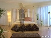 Blonde babe masturbating in black stockings 1/16