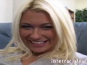 Blonde Beauty Lets 2 Blackmen Bang Her 3/16