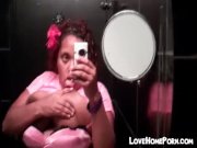 Fat ebony woman selfshot