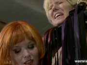 Ginger dominatrix plays with blondes pussy 12/16