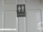 Horny Carmen Valentina bathroom voyeur 1/16