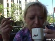 Busty granny is picked up by young stud 2/16