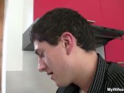 Cheating sex at kitchen with mother-in-law 4/16