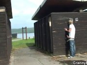 Granny takes it from behind in the changing r 9/16