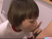 Sexy Akina Hara blowjob in cute uniform