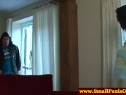 Milf mistresses make tiny cock cum 3/16