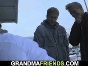 Two dudes pick up mature babe 2/16