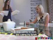 Girlfriends - have lunch then shaves pussy 4/16