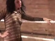 Babes in catsuits catfighting in a ring box 6/16