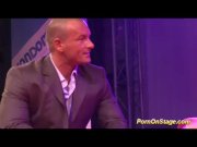 wild threesome fuck on public show stage 4/16