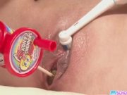 Asian schoolgirl pleasure her twat with a toy 8/16