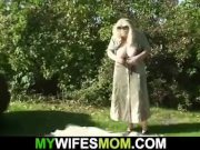 Wife catches then fucking outdoor
