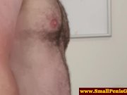 Unimpressed femdom tugs tiny dick 8/16