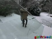 Girlfriends - play in snow before warming 2/16