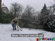 Girlfriends - play in snow before warming 3/16