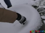 Girlfriends - play in snow before warming 5/16