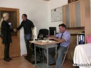 Granny takes two cocks at job interview 3/16