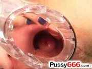 Czech amateur Sam plays with pussy spreader a 15/16