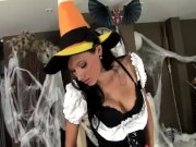 Babe in a costume and lingerie for Halloween 2/16
