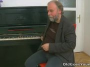 Maya's tits bounce when old dude fuck her 1/16