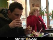 Grandma with huge melons enjoys riding cock 3/16