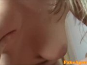 FakeAgent Blonde amateur babe fucks on period 13/16