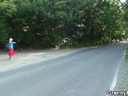 Old bitch gets nailed in the car by a strange 1/16