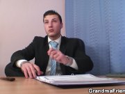 Granny gives double blowjob and gets fucked 1/16