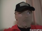 Hot 3some with granny and boys teen thiefs 6/16