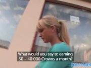 PublicAgent Blonde fucks guy for cash in car 2/16