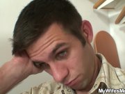 Blonde mother in law rides his big cock 8/16