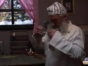 Very old man reveives pussy to fuck on Xmas 4/16