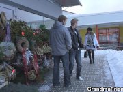 Two fellows pick up and bang hot old women 1/16