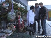 Two fellows pick up and bang hot old women 4/16