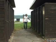 Busty granny slammed in the public place 1/16