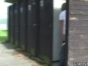 Busty granny slammed in the public place 14/16