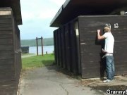 He fucks old bitch in public place 8/16