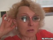 Mother-in-law fucks him and wife comes in 3/16