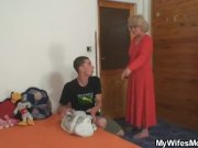 Mother-in-law fucks him and wife comes in 6/16