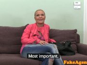 FakeAgent Cute blonde takes frantic facial 3/16