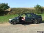 70 years old granny gets banged roadside 10/16