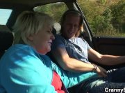 70 years old granny gets banged roadside 7/16