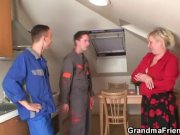 Nasty oldie takes two hard dicks 5/16