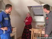 Nasty oldie takes two hard dicks 6/16