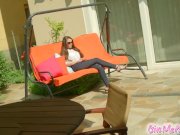 Give Me Pink Zara rides flesh coloured dildo 1/16