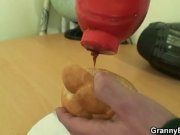 Big granny tastes his cock before doggystyle 3/16