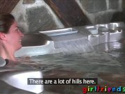 Girlfriends Lesbians nice tits hot tub fun 3/16