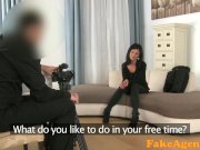 FakeAgent Hot tanned brunette sucks and fucks 2/16