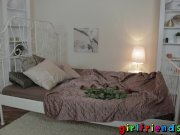 Girlfriends brunette and blonde strap on fun 1/16