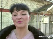 English milf gags on ben Dovers Cock 3/16